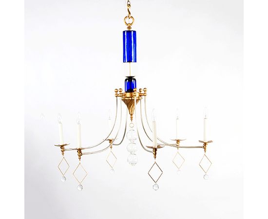 Люстра Louise Gaskill Lia with Cobalt Blue Glass, фото 1