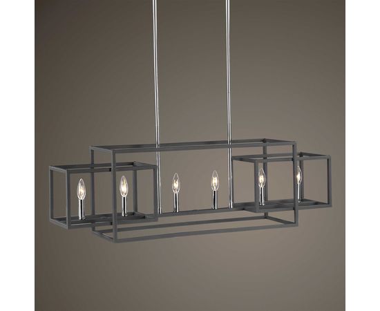 Подвесной светильник UTTERMOST Quadrangle, 6 Lt Chandelier, фото 2