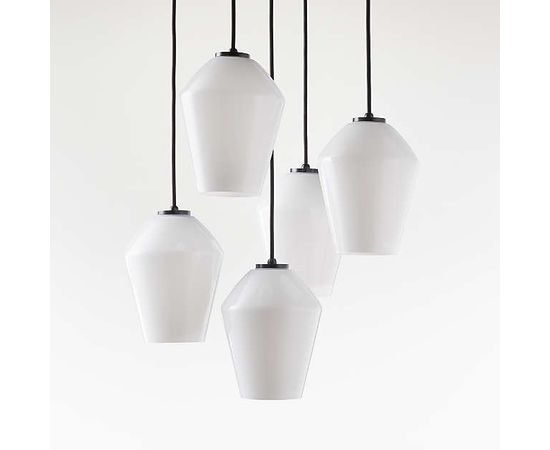 Подвесной светильник Crate and Barrel Arren Round 5-Light Pendant with Angled Shades, фото 2