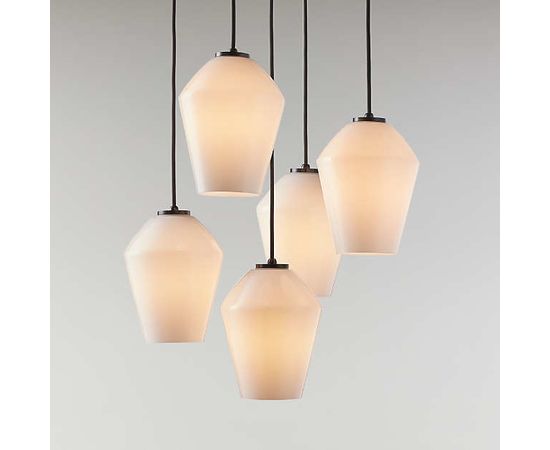 Подвесной светильник Crate and Barrel Arren Round 5-Light Pendant with Angled Shades, фото 1