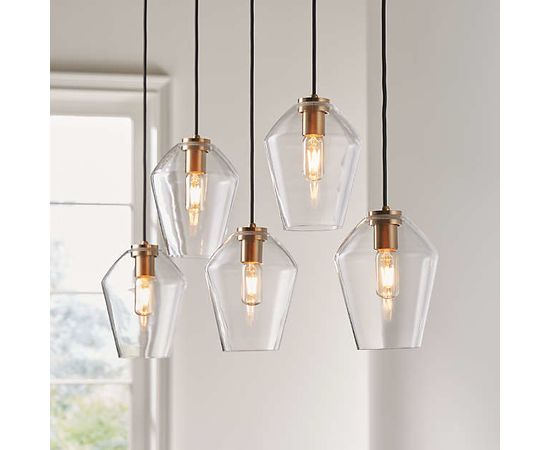 Подвесной светильник Crate and Barrel Arren Round 5-Light Pendant with Angled Shades, фото 3