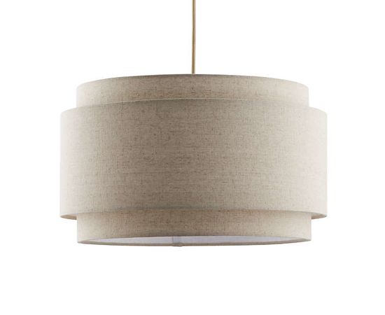 Подвесной светильник Crate and Barrel Avery Linen Double Drum Pendant Light, фото 1