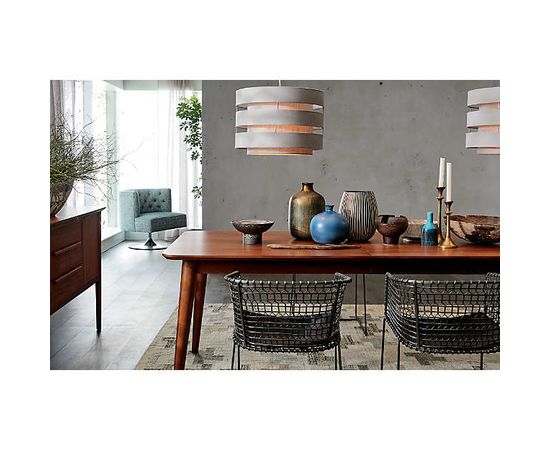 Подвесной светильник Crate and Barrel Harlow Grey Drum Pendant Light, фото 2