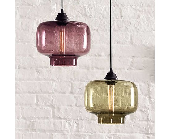 Подвесной светильник Crate and Barrel Oculo Sapphire Hand-Blown Glass Pendant Light, фото 3