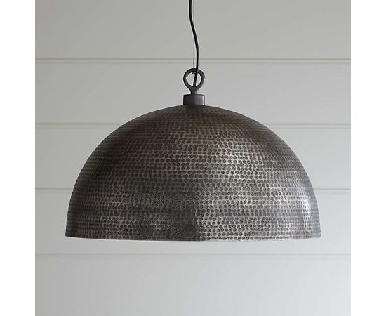 Подвесной светильник Crate and Barrel Rodan Hammered Metal Dome Pendant Light, фото 2