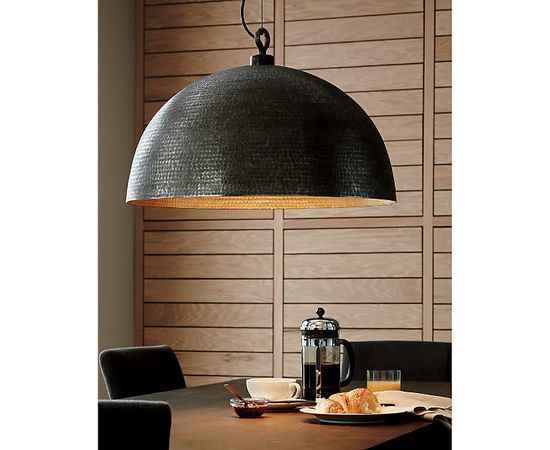 Подвесной светильник Crate and Barrel Rodan Hammered Metal Dome Pendant Light, фото 4