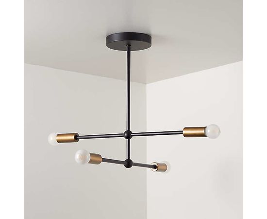 Подвесной светильник Crate and Barrel Sputnik Black Flush Mount Ceiling Light, фото 3