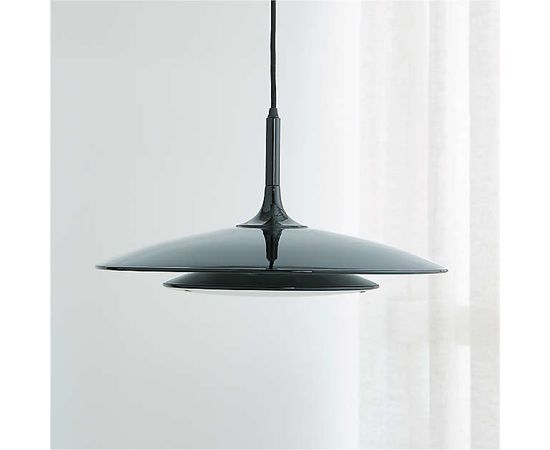 Подвесной светильник Crate and Barrel Gage Black Metal Pendant Lamp, фото 3