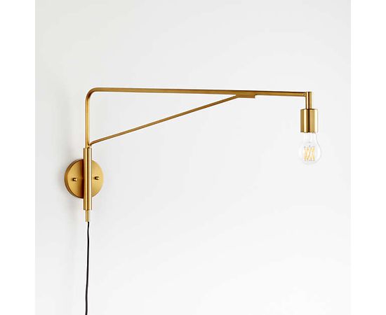 Настенный светильник Crate and Barrel Nors Antique Brass Wall Sconce, фото 2