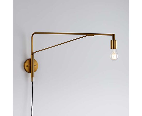 Настенный светильник Crate and Barrel Nors Antique Brass Wall Sconce, фото 1