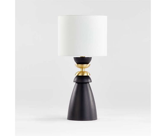 Настольная лампа Crate and Barrel Olsted Wood and Metal Table Lamp, фото 4