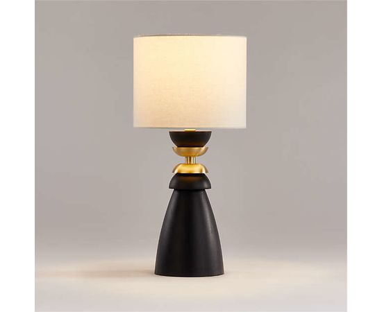 Настольная лампа Crate and Barrel Olsted Wood and Metal Table Lamp, фото 1