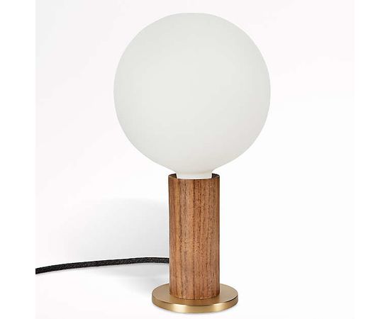 Настольная лампа Crate and Barrel Tala Walnut Table Lamp with Sphere IV Bulb, фото 5