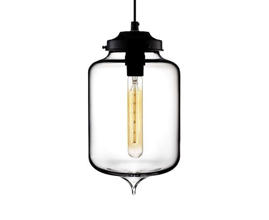 Подвесной светильник Crate and Barrel Turret Clear Hand-Blown Glass Pendant Light, фото 1