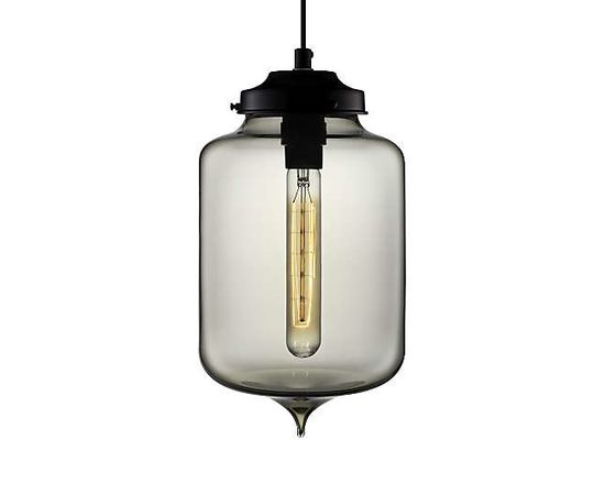 Подвесной светильник Crate and Barrel Turret Clear Hand-Blown Glass Pendant Light, фото 4