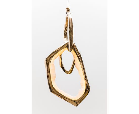 Подвесной светильник Markus Haase Bronze and Onyx Circlet Pendant, фото 5