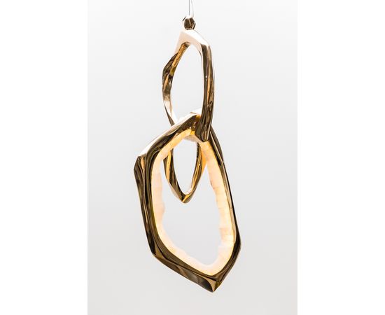 Подвесной светильник Markus Haase Bronze and Onyx Circlet Pendant, фото 4