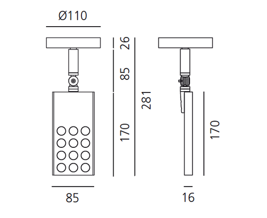 Трековый светодиодный светильник Artemide Architectural Pad 230V Track - 14,5W 4000K - 36°, фото 5