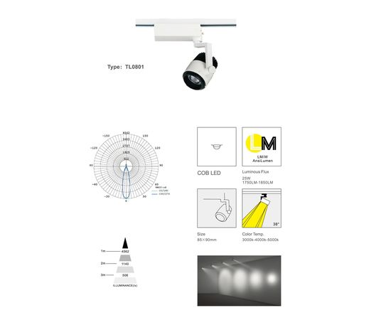 Трековый светодиодный светильник Limex Commeicial Track Light TL0801, фото 2