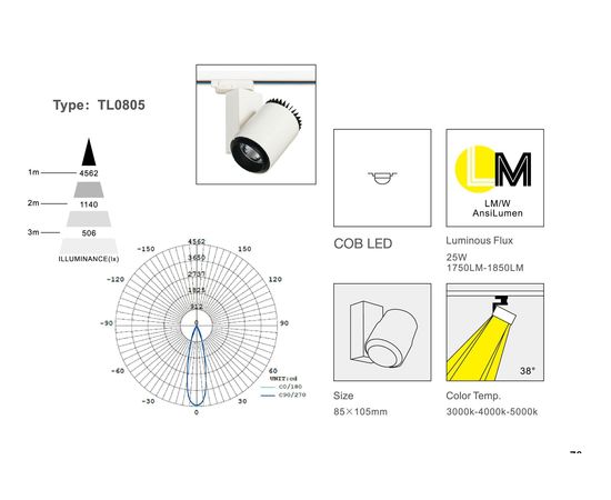 Трековый светодиодный светильник Limex Commeicial Track Light TL0805, фото 2