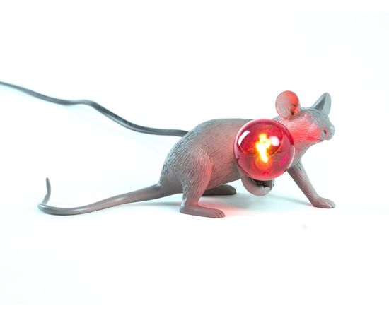 Настольный светильник Seletti Mouse Lamp Grey Lop, фото 2