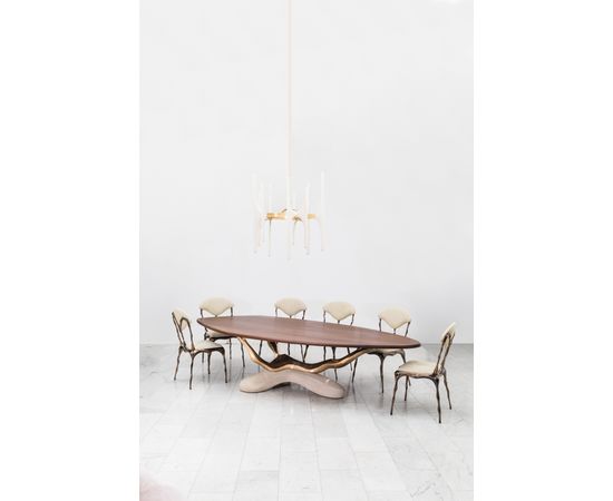 Обеденный стол Markus Haase Bronze, Walnut, and Limestone Dining Table, фото 11