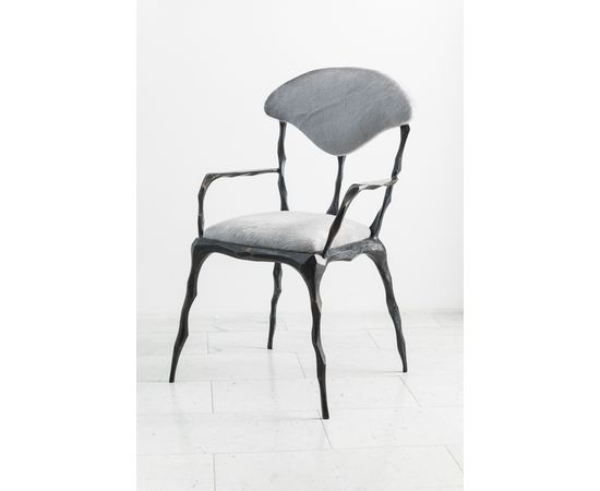 Стул с подлокотниками Markus Haase Faceted Bronze Patina Dining Chair with Arms, фото 7