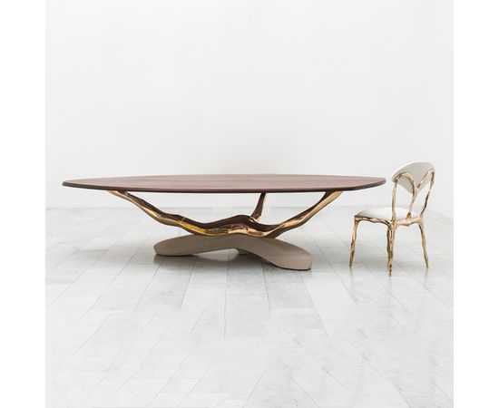 Обеденный стол Markus Haase Bronze, Walnut, and Limestone Dining Table, фото 1