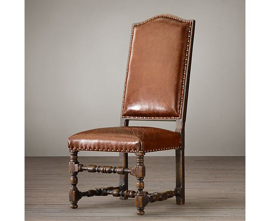 Restoration Hardware 18th C. French Leather Armless Chair, фото 1