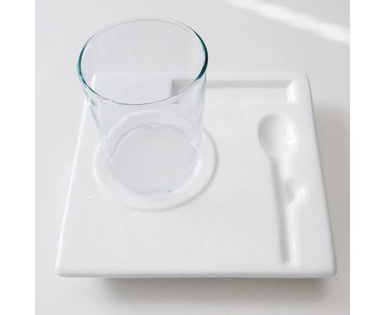 Керамический поднос со стеклянной чашкой Adriani &amp; Rossi Ceramic tray with glass cup, фото 1