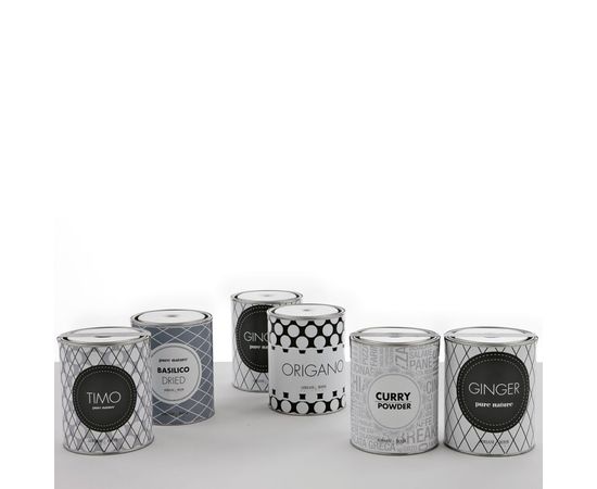 Декоративный элемент Adriani &amp; Rossi Set of 4 black and white tin cans, фото 1