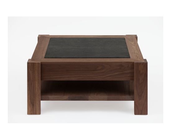 Журнальный столик James Duncan Tristan distressed leather and walnut coffee table, фото 1