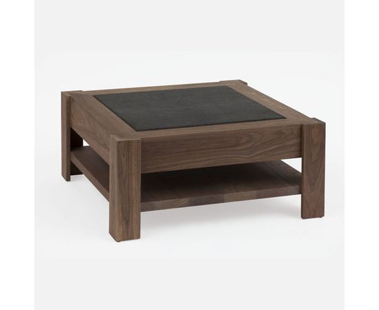 Журнальный столик James Duncan Tristan distressed leather and walnut coffee table, фото 2