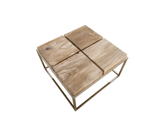 Кофейный столик Phillips Collection Petrified Wood Coffee Table, SS Base, фото 2