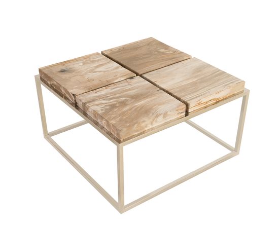 Кофейный столик Phillips Collection Petrified Wood Coffee Table, SS Base, фото 1