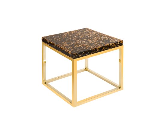 Приставной столик Phillips Collection Captured Denim, End Table w/ Plated Black Nickel Base, фото 2