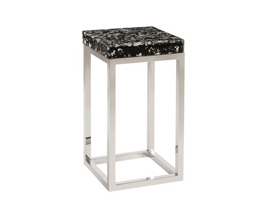 Приставной столик Phillips Collection Captured Silver Flake, Side Table with SS Base, фото 1