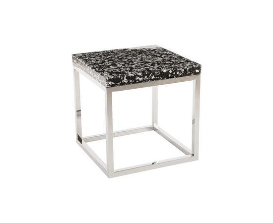 Приставной столик Phillips Collection Captured Denim, End Table w/ Plated Black Nickel Base, фото 4